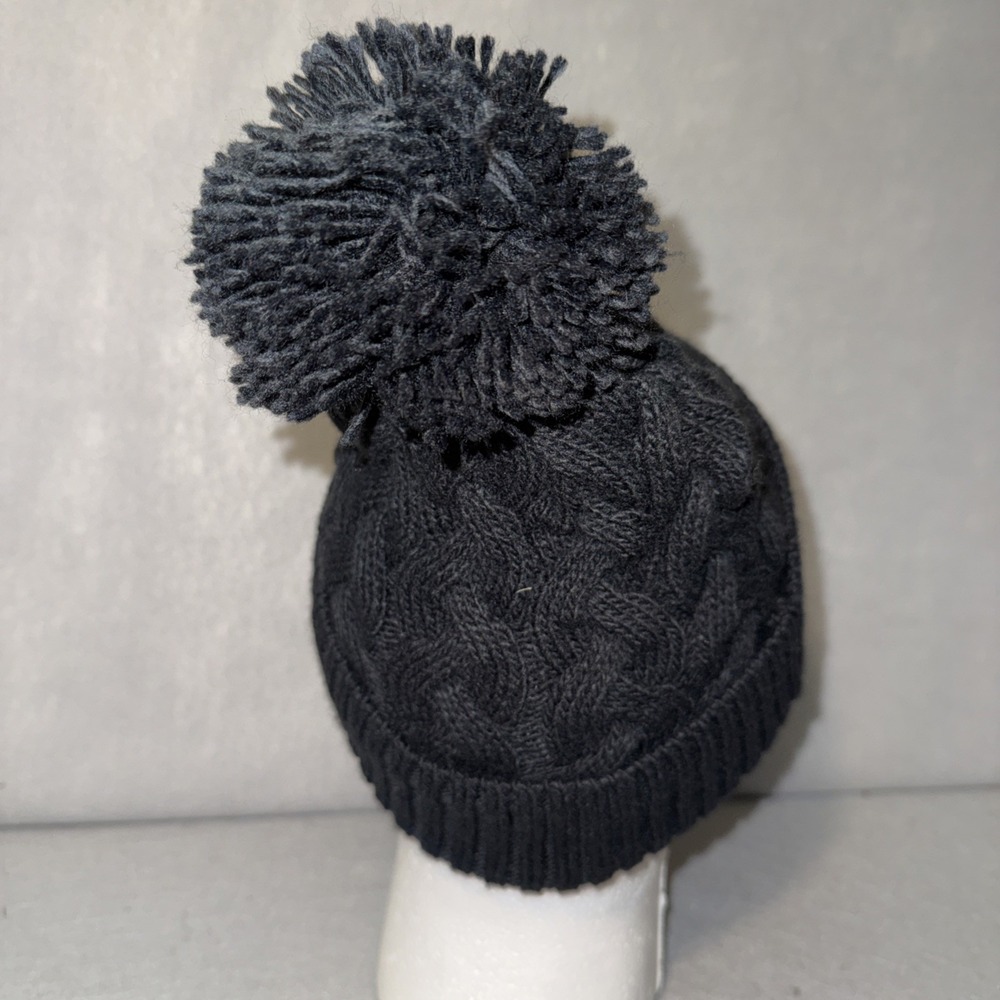 New Era Womens Houston Astros Black Cabled Knit Pom Beanie Hat - Picture 4 of 4